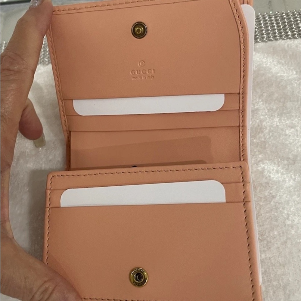 GG Marmont Matelasse Compact/Card Wallet Peach NEW In BOX! - Picture 8 of 11